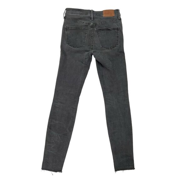 Madewell 9" High Riser Skinny Skinny Jeans Womens 25 Black Stretch Raw Hem - Picture 7 of 12